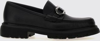 Ferragamo Calfskin Leather Penny Loafers with Metal Gancini Logo