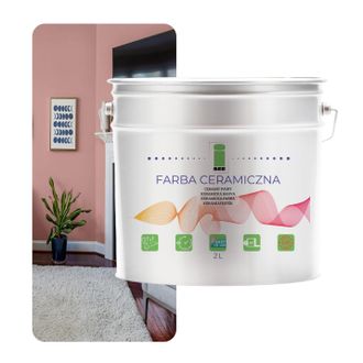 OEM Pintura Cer&aacute;mica Para Paredes, Lavable, Rosa Polvo, 2 L, Resistente A Las Manchas