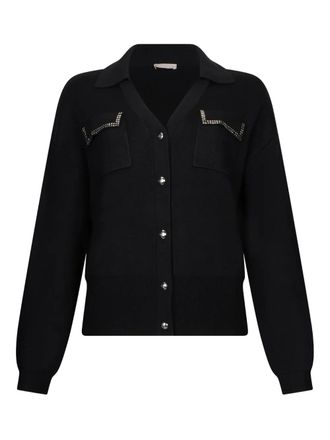Liu Jo appliqued-pocket cardigan - Black