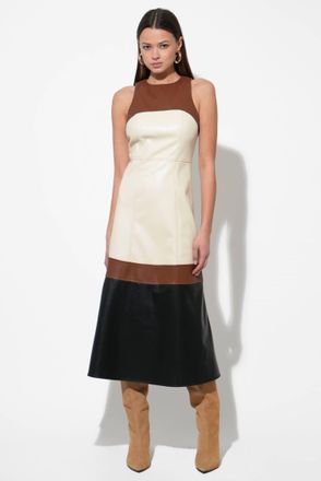 Adelyn Rae Caspia Midi Dress In Brown Multi