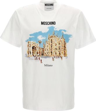 Moschino T-Shirt mit Trompe oeil-Print