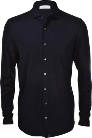 Gran Sasso Camicia Piquet Cotone Light - Heren - Casual Overhemden - Zwart - L - Katoen - Overhemden