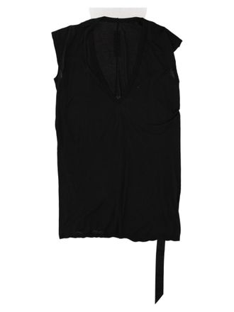 Rick Owens Black Dylan T Slim Fit Sleeveless Cotton T-Shirt