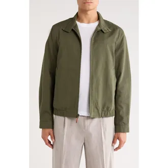 Vince Cotton & Linen Bomber Jacket in Coulter Green at Nordstrom, Size Xx-Large