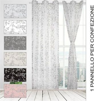 Trade Shop Trade Shop - Tenda Eufrasia Pannello Singolo Con 6 Borchie Porta Finestra Bastone 140x280 Cm