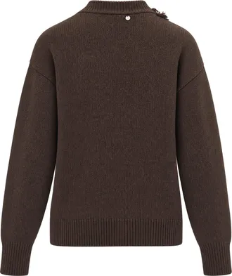 Liu Jo Crystal-Embellished Turtleneck Sweater - Brown