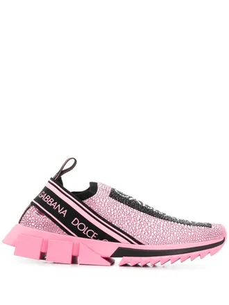 Dolce & Gabbana Sorrento slip-on sneakers - women - Rubber/Polyester/Polyester - 36 - Pink