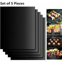 OEM Juego De 5 Tapetes De Cocina Para Barbacoa, Bandeja Para Hornear, 40 X 33 Cm, Para Barbacoas De Gas, Carb&oacute;n Y El&eacute;ctricas, 100% Antiadherentes - Crezuo