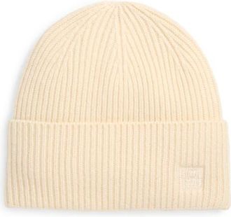Toteme Wool & Cashmere Rib Beanie in Snow at Nordstrom