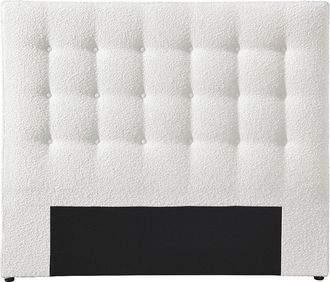 Vente-Unique Cabecero capiton&eacute; 180 cm - Tela boucl&eacute; - Blanco - FRANCESCO