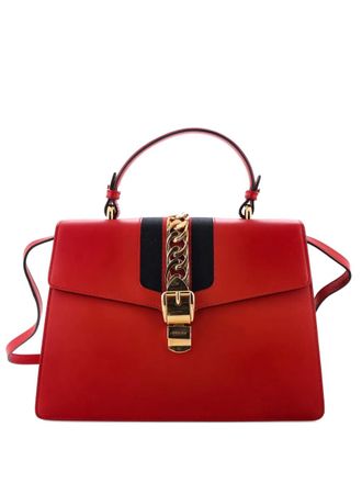 Gucci Sylvie Top Handle Bag Leather Medium satchel - Rood