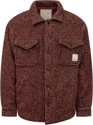 Emporio Armani Emporio Armani Bordeaux Wool Overshirt