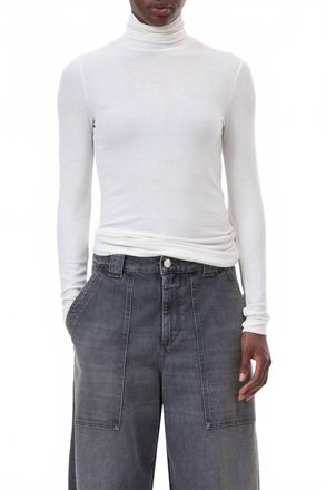 Closed Long Sleeve Tee In White