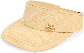 Ruslan Baginskiy Monogram Straw Visor in Natural Straw at Nordstrom