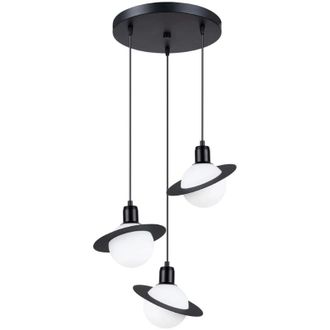 Wonderlamp L&aacute;mpara Colgante Rena Negro, 3 Luces