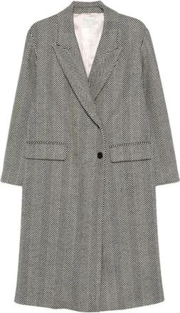 Forte_Forte Herringbone Double-Breasted Jas Grijs - Dames - Mantel - Grijs - M - Jassen
