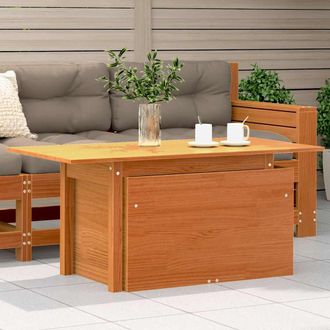 vidaXL Mesa De Jard&iacute;n Madera Maciza De Pino Marr&oacute;n Cera 100x50x75 Cm Vidaxl