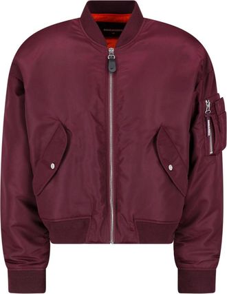 Dsquared2 Burgundy 80s Fabric Bomber Jacket