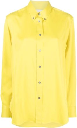 STUDIO NICHOLSON Dames, Blouses & Shirts, Geel, Maat: XS Katoen