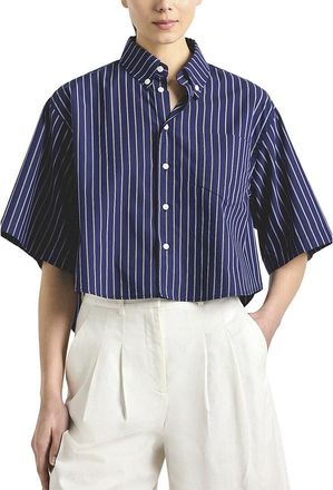 Derek Lam Ember Cropped Button Down Shirt
