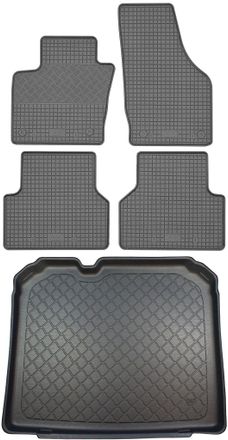 OEM Audi Q3 Suv (5 Puertas) De 08.2011 A 06.2018. Juego: Alfombrillas De Goma Para Coche + Alfombrilla Para Maletero