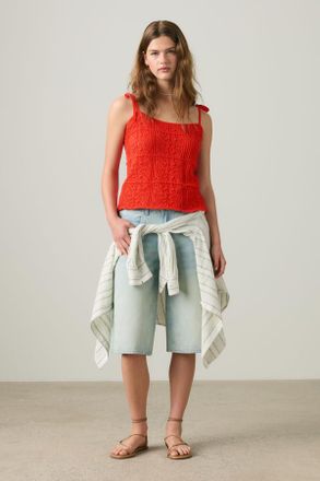 Levi's Abbey Tie Shoulder Sweater Tank Top - Mujer - XS - Rojo / Signal Red