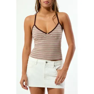 PacSun Elle Easy V-Neck Stripe Camisole in Pink at Nordstrom, Size Xx-Small