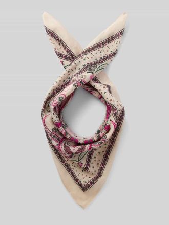 Jake*s Casual Bandana aus Baumwoll-Seide-Mix im Allover-Look in Ecru, Gr&ouml;&szlig;e 1