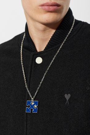 Off-white Pendant Necklace, Mens, Silver