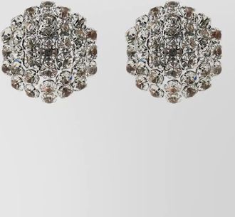 Self Portrait crystal-embellished floral stud earrings
