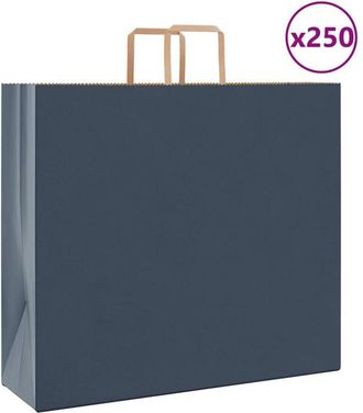 vidaXL Bolsas De Papel Con Asas 250 Uds Azul 54x15x49 Cm Vidaxl