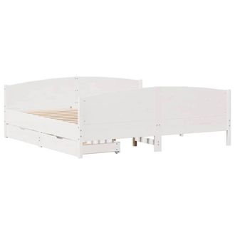 Berkfield Home Full Bed Frame without Mattress White 160x200 cm Solid Wood Pine