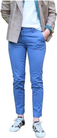 Mason's Slim Fit New York Broek - Dames - Slim Fit Broeken - Blauw - M - Katoen - Broeken