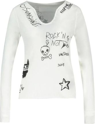 Zadig&Voltaire Tops, Dames, Wit, S, Katoen, Tunisien Happy T-Shirt