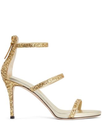 Giuseppe Zanotti Harmony 90mm glitter sandals - Gold