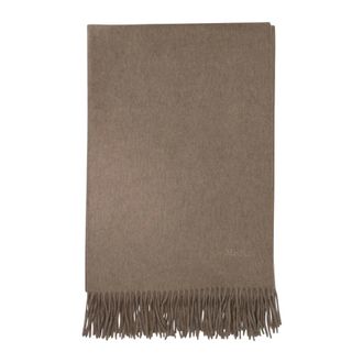 Max Mara Accessoires, Dames, Bruin, ONE Size, Kasjmier, Bruine Cashmere Stola Franje Sjaal
