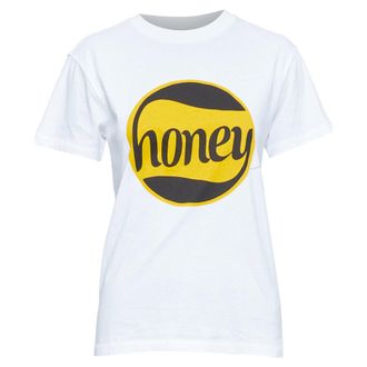 Ganni Ganni Honey logo cotton bee embroidered tshirt