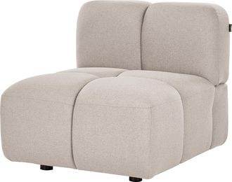 Beliani Sill&oacute;n Modular Seccional 1 Plaza Sin Reposabrazos Tapizado En Tela Beige Maksaberg