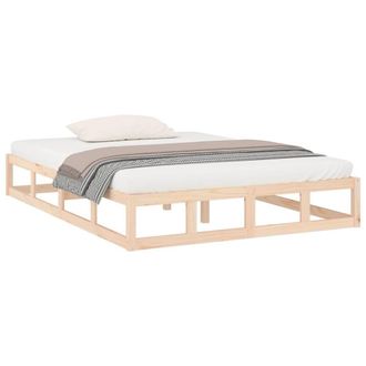 Berkfield Home Beautiful Bed Frame 120x200 cm Solid Wood in Light Tan | Size: Small Double