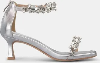 Alma En Pena Mini Heel Sandal in Metallic Silver at Nordstrom, Size 37