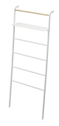 Yamazaki Tableware home Tower Leaning Ladder With Shelf White