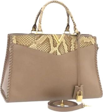 Louis Vuitton Pre-owned Leren Handtas - Dames - Vintage Handtas - Beige - ONE Size - Leer - Vintage