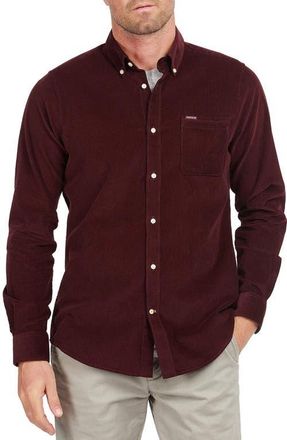 Barbour Ramsey Tailored Fit Corduroy Button-Down Shirt in Winter Red at Nordstrom, Size Xx-Large