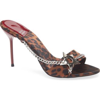 Jeffrey Campbell Soire Cheetah Print Sandal in Tan Cheetah Satin Silver at Nordstrom, Size 6