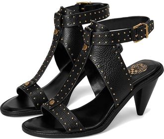 Vince Camuto Faunie Studded Cone Heel Sandals Womens Dress Sandals Black : 6.5 M, Leather