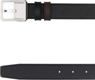 Montblanc Mens Leather Reversible Belt Black