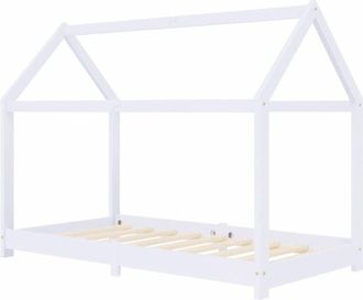 vidaXL Estructura de cama infantil madera maciza pino blanco 80x160 cm Vidaxl