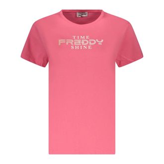 Freddy T-Shirts, female, Pink, Size: XL Short-sleeved Crew Neck T-shirt