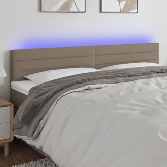 vidaXL Cabecero Con Led De Tela Gris Taupe 200x5x78/88 Cm Vidaxl