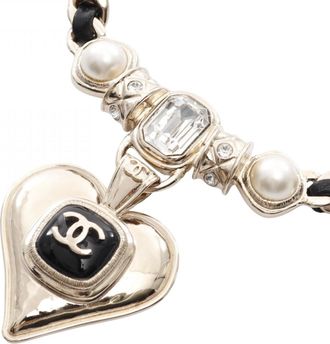 Chanel gold Artificial ivory gold Plating Rhinestone Necklace (Pre-Owned)